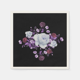 LILA-BLUME, SCHWARZER HINTERGRUND SERVIETTE