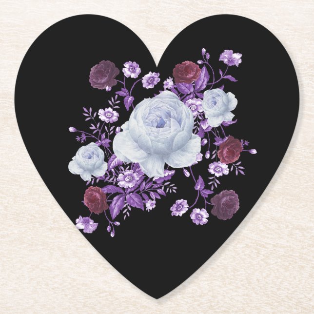 LILA-BLUME, SCHWARZER HINTERGRUND UNTERSETZER (Vorderseite)