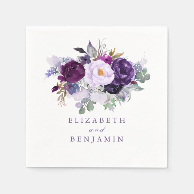 Lila Blume Serviette (Vorderseite)