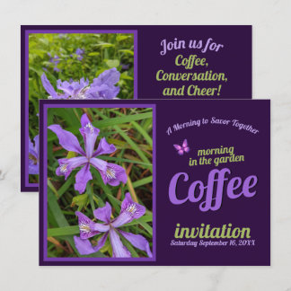 Lila Blume Sip Celebrate Kaffeegarten Einladung