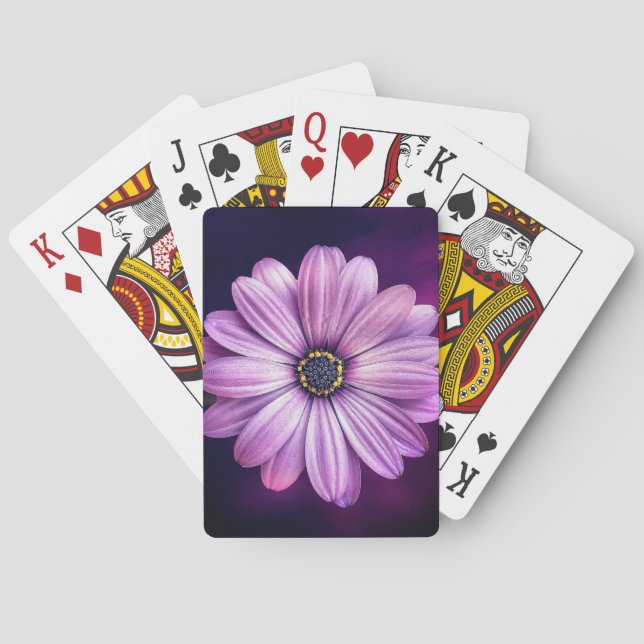 Lila Blume Spielkarten (Rückseite)