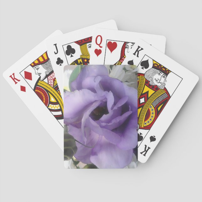 Lila Blume Spielkarten (Rückseite)