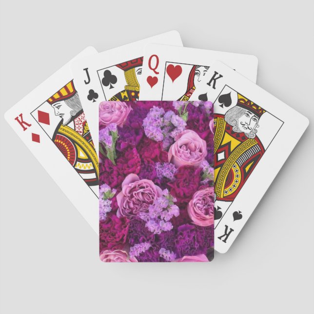 Lila Blume Spielkarten (Rückseite)
