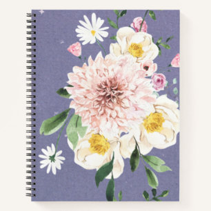 Lila Blume-Spiral-Notebook Notizbuch