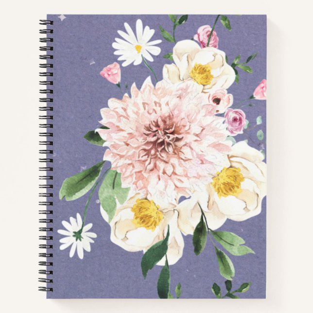 Lila Blume-Spiral-Notebook Notizbuch (Vorderseite)