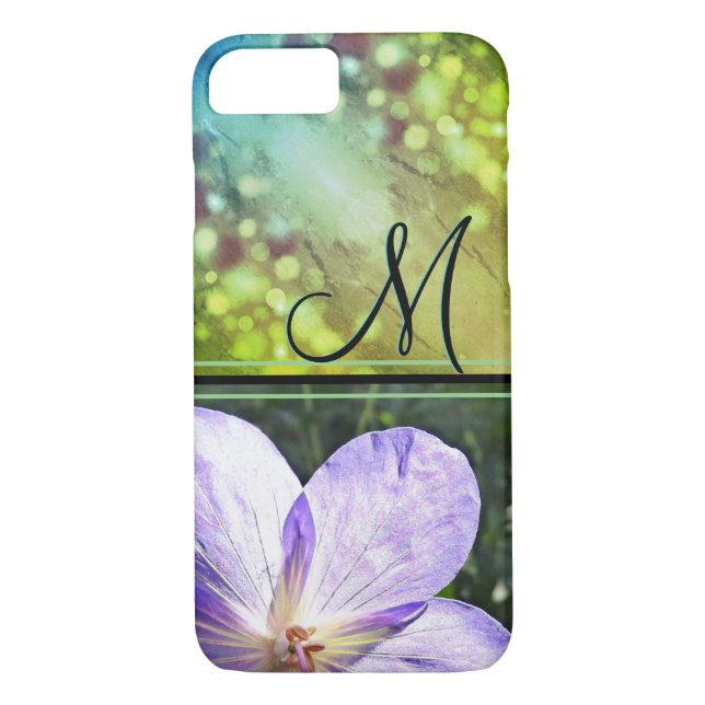 Lila Blume Sunshine (Monogramm) Case-Mate iPhone Hülle (Rückseite)