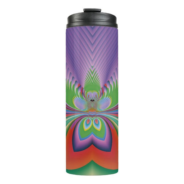 Lila Blume Thermosbecher (Vorderseite)