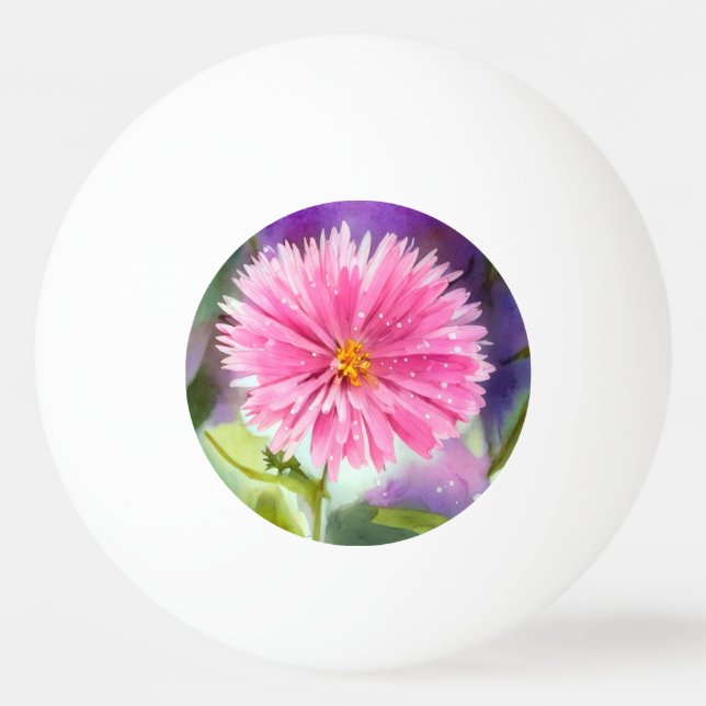 Lila Blume Tischtennisball (Vorderseite)
