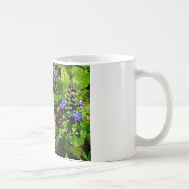 Lila Blume und Hummeln Kaffeetasse (Rechts)
