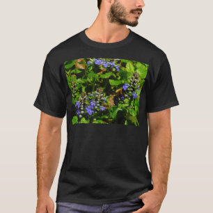 Lila Blume und Hummeln T-Shirt