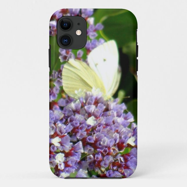 Lila Blume und Schmetterling Case-Mate iPhone Hülle (Rückseite)