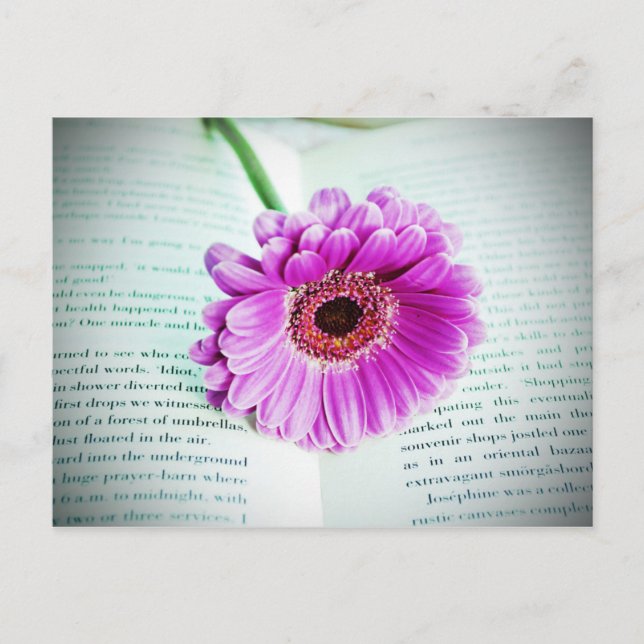 Lila Blume Vintag Postkarte (Vorderseite)