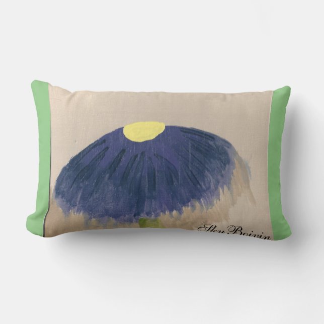 lila Blume Wasserfarben Lendenkissen (Vorderseite)