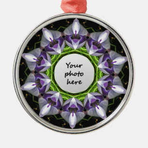 Lila Blume Weihnachtsfeier Silbernes Ornament