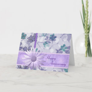 Lila Blume zum Jubiläum Karte