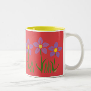 Lila Blume Zweifarbige Tasse