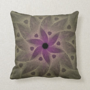 Lila Blumeabstraktes Throw-Kissen Kissen