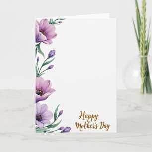 Lila-Blumen-Aquarell-Karte Karte