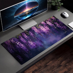 Lila Blumen aus einem Baumviolett Schreibtischunterlage