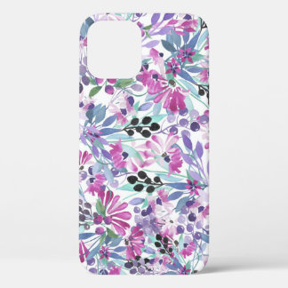 Lila Blumen & Berries: Aquarell Case-Mate iPhone Hülle