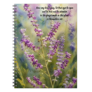 Lila Blumen Bibelvers Gebetsjournal Notizbuch Notizblock