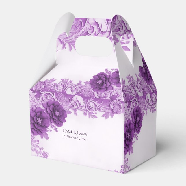 Lila Blumen Blüh Gevor Box Geschenkschachtel (Vorderseite)