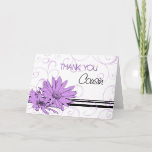 Lila Blumen Cousine Danke Brautjungfer Karte
