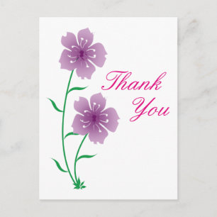Lila Blumen Danke Postkarte
