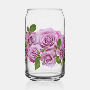 lila Blumen Dosenglas