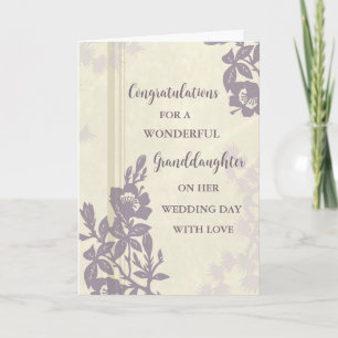 Lila Blumen Enkelin Hochzeitstag Karte