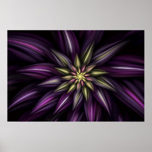LILA BLUMEN-EXPLOSION – MYSTISCHE BLUMEN-MANDALA-K POSTER