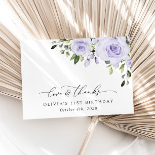 Lila Blumen, Fliederblumen, Boho, Geburtstag Dankeskarte