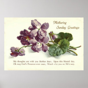 Lila Blumen Gebet Sonntag Muttertag Poster