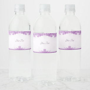 Lila Blumen Geblüht Wasserflasche Wasserflaschenetikett