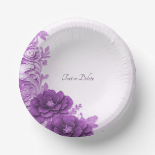 Lila Blumen gedeihen Pappteller