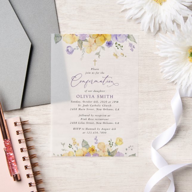 Lila Blumen, gelbe Blumen, Boho, Konfirmation (Hochzeit)