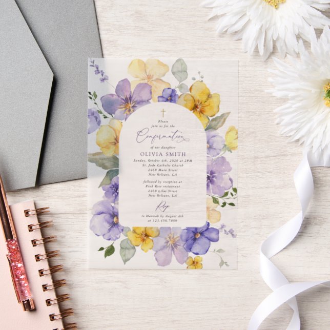 Lila Blumen, gelbe Blumen, Boho, Konfirmation (Hochzeit)