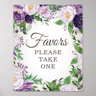 Lila Blumen Geschenke für Baby Shower - Eins nehme Poster