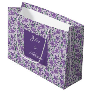 Lila Blumen-Geschenktasche Große Geschenktüte