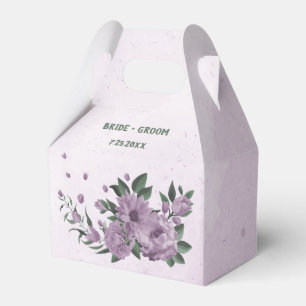 lila Blumen Grün Botanik Hochzeit Geschenkschachtel