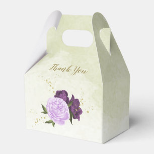 lila Blumen grüne Blätter Hochzeit Geschenkschachtel