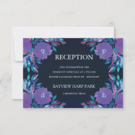 Lila Blumen Handgemalte Empfang-Karte Einladung