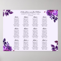 Lila Blumen Hochzeitssitzkarte. Lilac floral