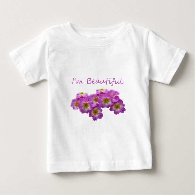 Lila Blumen, ich bin schön Baby T-shirt (Vorderseite)