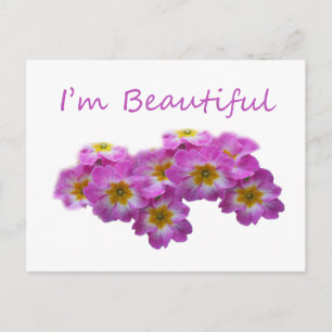 Lila Blumen, ich bin schön Postkarte