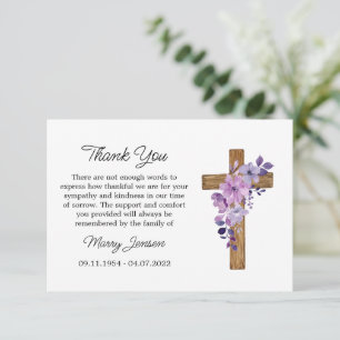 Lila-Blumen-Kreuz-Sympathie-Dankeschön-Karte Dankeskarte
