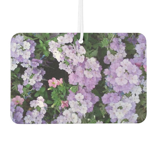 Lila Blumen Landschaft Rectangle Air Freshener Autolufterfrischer (Vorderseite)