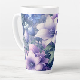 Lila-Blumen-Lattentasse 12 & 17 oz Milchtasse