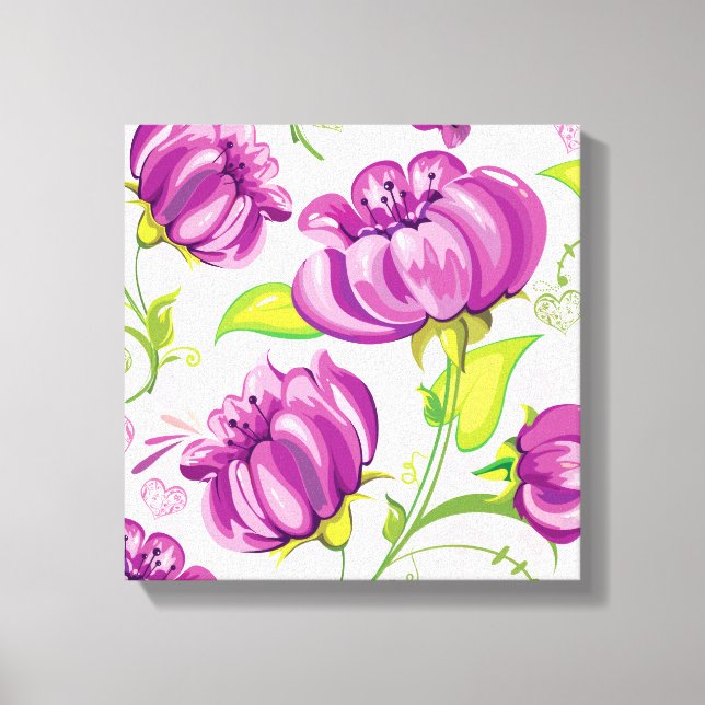 Lila Blumen Leinwanddruck (Vorderseite)