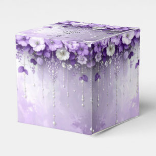 Lila Blumen mit baumelnden Perlen Geschenkbox Geschenkschachtel